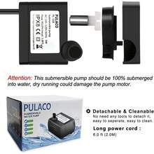 PULACO 2Pcs Fountain Pump (50GPH 3W), Ultra Quiet Submersible Pump Aquarium, Small Fish, Pet Fountain, Tabletop Fountains, Gardens And Hydroponic Systems - 1 - View 3