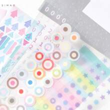 Xinmo Color Card Basic Sticker Book, New Handmade Ins Style All-Match Decoration Card Material Book, Cute Graffiti Decal Stickers, Waterproof Self-Adhesive, Suitable For DIY Decoration, Suitcases, Mobile Phones, Laptops, School Supplies, Back To School