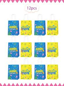 SPONGEBOB Neue SpongeBob Schwammkopf Geschenktüten, süße Geburtstagsparty Dekorationsprodukte mit SpongeBob-Themen, animierte Süßigkeitentüten, handliche Taschen, funktionale Taschen, Geschenk-Handtaschen