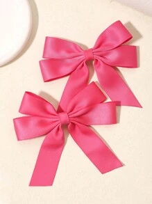 Conjunto de 2 piezas de Pinzas para el cabello con lazos de cinta fucsia, estilo boho palaciego, casual, elegante y lindo para fiestas y apto para todas las estaciones