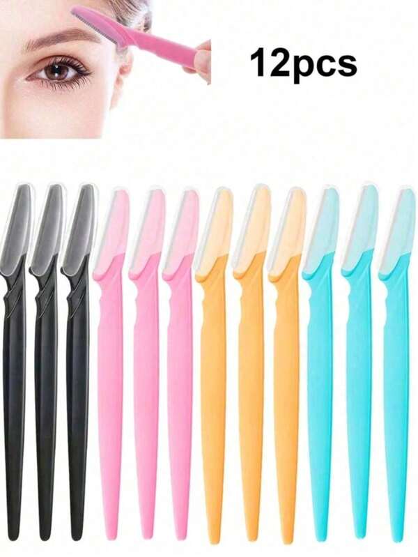 12 piezas Recortadora de cejas, facial y corporal, afeitadora con cubierta para mujeres, set de herramientas de maquillaje para eliminación de vello, eliminación de vello facial, recortadora de cabello, recortadora de cabello, suministros de barbería, corte de cabello, bolsa, organizador, almacenamiento, accesorios para el cabello