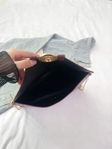 最新小众设计时尚编织纹理信封包，复古女士手提包