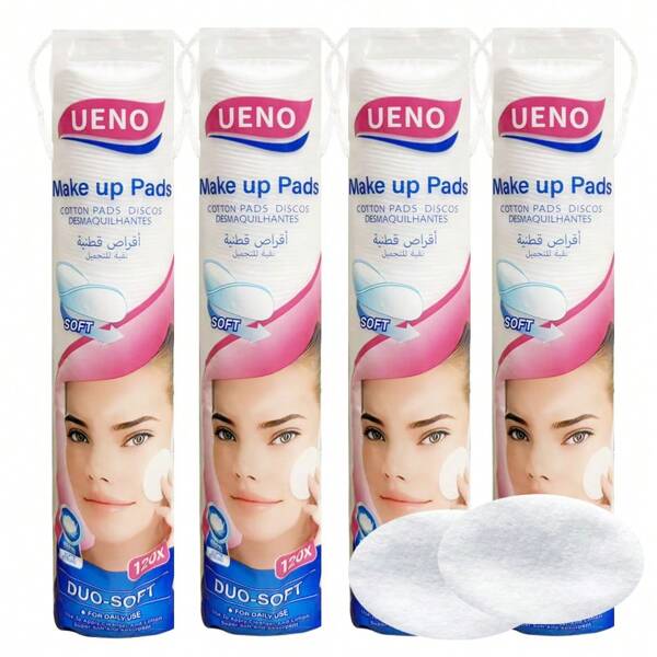 80/100/150pcs Round Cotton Pads, 100% Cotton Double-Sided Reusable, Lint-Free Makeup Remover Pads, Soft & Hypoallergenic, Suitable For Face & Eye Cleansing & Makeup Removal