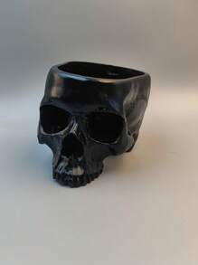 1 Stück abstrakte Schädel Blumentopf, kreative Horror Skulptur Blumenvase, individuelle Vase, Schädel Kunst Harz Vase Tischdekoration Zuhause, Wohnzimmer Deko Geschenk Vase, Halloween Zimmer Gothic Dekoration, Blumenvase, Blumentopf, Tischmittelpunkt, Pflanztopf, Blumenvasen