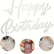 Signature en bois Joyeux Anniversaire, lettre en bois Joyeux Anniversaire Signature Pays ancien Décoration d'anniversaire Fond mural Photo