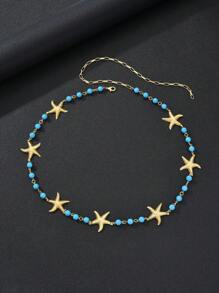 17KM 1pc Women's Belt, Bridal Waist Chain, Elegant Shiny Bohemian Colorful Gemstone Textured Waist Chain, Matching Dress, Gown, Wedding, Party, Festival Fall, Autumn,