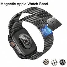 1 Pieza Correa deportiva magnética unisex estilo Milanese Loop compatible con Apple Watch de 38mm, 40mm, 41mm, 42mm, 44mm, 45mm, 49mm, S10 de 42mm y 46mm. Brazalete de moda casual para hombres, ajustable, de acero inoxidable, resistente al agua y transpirable, para uso diario, fiestas, verano. Accesorio de reloj inteligente, regalo para el Día del Padre, vacaciones para hombres y mujeres.