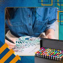 48,60,80,100,120,168 Colors Artist Markers Tip Art Markers , Sketch Markers Pens Permanent Markers with Case for Kids Coloring Drawing Sketching Card Making Illustration. Markers, Art pens set for Artists（ Beginners or Adults) coloring, P. - 120 Markers - 查看 4