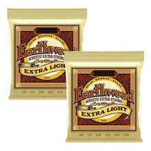 Juego de 2 cuerdas para guitarra eléctrica Ernie Ball 2006, material de acero con alto contenido de carbono, especial para guitarra electroacústica. - Dorado - Ver 1