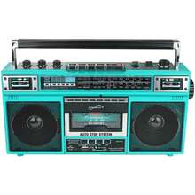 Supersonic SC3201BTRQ Retro 4-Band Radio And Cassette Player With Bluetooth - Teal - Màu xanh lam - Xem 1
