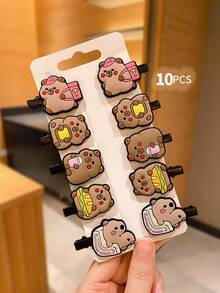 10/20pcs Cute Capybara Shape Hair Clips For Girl Girl Bangs - Multicolor - View 11