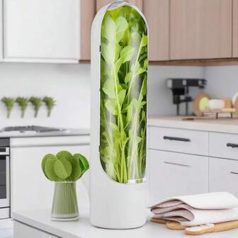1pc Vegetable Preservation Box, Keeps Cilantro And Asparagus Fresh, Suitable For Refrigerator Use, Maintains Bottled Herbs Freshness, Mint Refrigerator Storage Keeps Green Fresh For 2-3 Weeks, Vegetable Preservation Supplies