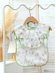 1 pieza Babero de alimentación para bebé, con bolsillo, ajustable, impermeable, sin mangas, babero de dentición - Multicolor - Ver 12