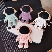 3pcs/Set 3D Cartoon Astronaut Electroplated Desk Phone Stand, Multi-Functional Slouchy Phone Holder - Multicolor - View 13