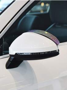 2pcs Side Mirror Visor Rain Guards, Car Rear View Mirror Rain Eyebrows, Bling Crystal Rear View Mirror Rain Visor Guard, Rhinestone Rainproof Car Side Mirror Rain Visor Smoke Cover, Universal, Rearview Mirror Rain Board, Rain Visor, Universal, High-End Look, For Car, Truck, SUV