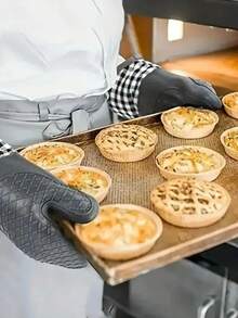 3/2/1pc [材质]微波炉烤箱耐热手套-耐热防烫，加厚高温保护，适用于烘焙和烹饪，（盘子处理手套） - 灰色 - 查看 10