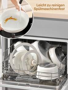 Pot Set With Removable Handle, Non-Stick Ceramic Pot And Pan Set, 16-Piece Pot Set, Pot Set, Cooking Pot Set, Oven-Friendly, For All Stove Types, Stackable - White - View 9