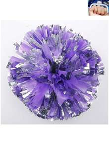 2pcs Football/Basketball Pom Poms, 4-Finger Metallic Cheerleading Squad Sports Team Activities, Dance Performance Props, Square Dance Games, Dance And Fan Cheering Props, Suitable For Outdoor Sports Team Performance