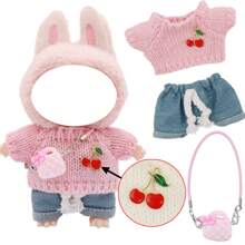 Outfit Set: Sweater And Jeans For Plush Doll, Includes Cute Accessory Bag (Doll Not Included), Merchandise