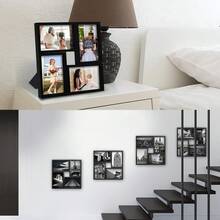 1 套多孔径相框 4x6 英寸，6 个拼贴复古相框，用于壁挂，4 个网格组合 6x4 英寸 10x15 厘米相框适用于婚礼、家庭、宠物照片、婴儿相册壁挂和桌面展示家居装饰 - 彩色 - 查看 11