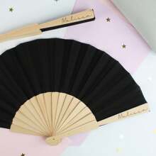 Personalised Wooden Wedding Fan - Custom Engraved Bridesmaid Gift For Summer Weddings, Monogrammed Keepsake For Bride/Mother Of Bride/Maid Of Honour - Handheld Bridal Party Fan With Names (Natural Wood, Gift Box)