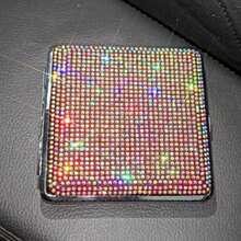 Diamond-Encrusted Metal Pressure-Resistant Women's Cigarette Box, High-End Creative Blingbling Shiny Double-Sided Crystal Diamond Cigarette Storage Box, 20pcs Cigarette Holder Set, Women's Gift - Multicolor - View 8