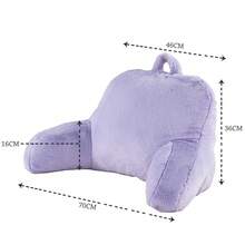 1 Pieza Cojín de Respaldo de Piel Sintética con Tacto Suave, Perfecto para Relajarse, Descansar o Leer en la Cama o el Sofá, con Asa Incorporada y Funda No Extraíble - Morado - Ver 3