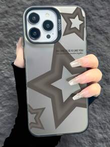 Apple Y2k 1pc Gray Starry Gradient Pattern Phone Case
