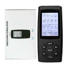 Unidad TENS de 40 intensidades de 2 canales recargable con 10 almohadillas de electrodos reutilizables. Estimulador muscular con pantalla grande para masaje de todo el Body
