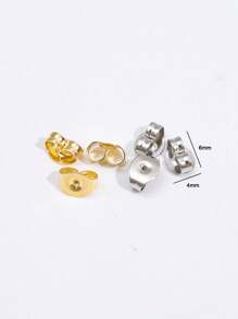 WGRXIRANYKM 20/100 piezas Mariposa de tono dorado y plateado Atrás de pendientes Pasador de oreja Tope Suministros de fabricación de joyas DIY