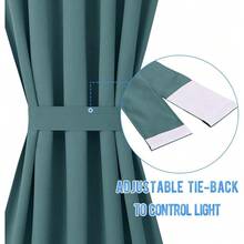 Local Warehouse- Door Curtain Panel, Grey French Door Curtains Blackout Thermal Insulated Curtain Sidelight Privacy For Window/Living Room/Doorways/Classroom (25W By 72L Inches, 1 Panel) - Sea Teal - 查看 2