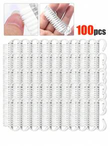 10-100pcs/Set Mini Nail Dust Brush With Handle, Suitable For Cleaning Fingernails, Toenails, Nail Powder, Random Color, Nail Care Soft Bristle Cleaning Brush Manicure Pedicure Tool Set - Clear - View 11