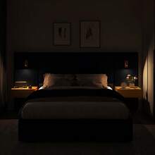 Olodumare King/Queen Size Velvet Bed Frame With Vertical Channel Tufted Wingback Headboard, Royal Blue Upholstered Platform Bed, Heavy Duty Metal Frame & Wooden Slats, No Box Spring Needed, Easy Assembly, Modern Luxury Bedroom Furniture, 800 Lbs Capacity, Noise-Free Sturdy Design, Home Decor - 寶藍色 - 查看 5