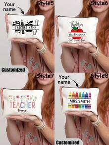 1 件教师字母和花卉图案定制名字化妆包个性化名字铅笔袋旅行洗漱用品收纳袋教师礼物、多用途、大容量、多功能、多功能、彩色、可爱、可爱、简约、有趣、卡哇伊、Y2K、极简主义、通勤、商务休闲、基础款、定制、个性化、独特、定制、送给他的理想礼物、送给她、她、家人、朋友、女朋友的理想礼物、周年纪念日、生日、节日/度假、户外/郊游/旅行/徒步旅行/体育场/运动/登山、商务/通勤/工作/办公室、度假 - 彩色 - 查看 3