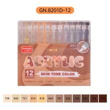 GuangNa 24 Colors Skin Tone & Macaron Alcohol-Based Art Markers, Water-Based Ink, Quick Dry Waterproof Acrylic Paint Markers, Suitable For Illustration, Sketching, Wood, Glass, Fabric, Rock Painting, Canvas, Ceramic, Metal And More, Essential For Back To School - Straight Liquid Soft-bristled Acrylic Marker Pen - View 17