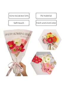 3 件非洲菊,芙蓉花,1 粉紅色+ 1 玫瑰紅+ 1 白色+ 1 絲帶,37 厘米,14.57 英寸,花朵,向日葵,pu 材料,春季裝飾,聚會,野餐,學校宿舍辦公室裝飾,活動節日生日派對裝飾,家居裝飾酒店餐廳客廳臥室婚宴廚房花園裝飾 - 彩色 - 查看 4