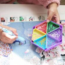 1 set Bandejas de clasificación de cuentas de plástico, bandeja para pintura de diamantes, accesorios de placa de cuentas para pintura de diamantes DIY, herramientas para pintura de diamantes