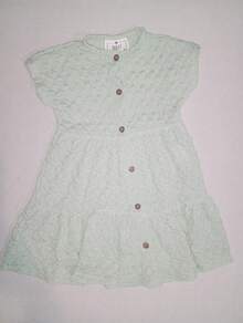 Vestido de niña en color menta y coral en talla 1Y, 2Y, 3Y y 3XY - verde menta - Ver 2