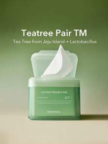 Mediheal 100pcs Tea Tree Soothing Cotton Pads, Jeju Tea Tree & Lactic Acid, Soothing Skin & Oil Control, Vegan, Daily Use, Long-Lasting Hydration, Korean Beauty, Olive Young, Gift, 170ml/5.74 Fl Oz - Teatree Trouble Pad - View 3