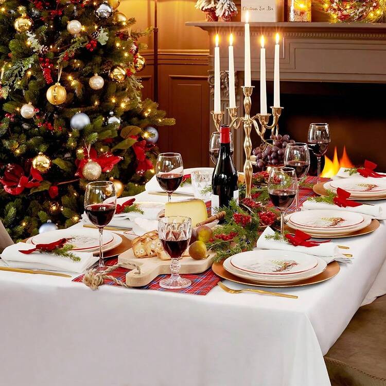 1/3/10pcs Premium Plastic Tablecloth, Decorative Rectangle Disposable Table Cover, Plastic White Table Cloths For Parties, Events & Weddings, Indoors Outdoors, Party Decor - White - View 6