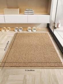 1pc Faux Jute Decorative Rug & Mat, Dirt-Resistant & Machine Washable, Multiple Sizes & Shapes Available, Suitable For Living Room, Kitchen, Bathroom, Entryway, All Season, Pet-Friendly Carpet Mat. (Creases May Occur Due To Factory Packaging, Just Need To Lay Flat For A Few Days To Restore Flatness) - Camel - View 4
