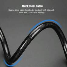 1pc Bicycle Password Lock Steel Cable Lock, Waterproof Anti-Theft Lock With 4-Digit Code, Suitable For Motorcycle, Electric Bike, Circular Lock - Black - View 4