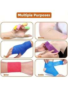 Set mit 2 Rollen selbstklebender, elastischer Binde - gemischte Farben Sporttape für Knöchel, Knie, Handgelenk-Unterstützung - Vliesstoff, Fußballverletzungsprävention - 5 cm Breite, Mehrzweckgelenkbandage, Spinnenseide Sport-Stretch-Bandage Haustier Outdoor selbstklebende Bandage, Maßgefertigte elastische Vliesbandage, Selbstklebende Bandage, angepasstes Fitnessstudio-Zubehör