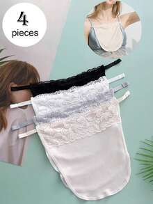 Lace Trim Breathable Invisible Seamless Modal Women's Camisole, Anti-Slip, Suitable For Party, Travel, Performance Outfit, Portable Accessory