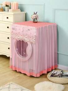 1pc Lace Embroidery Washing Machine Cover, Waterproof Dustproof Automatic Washing Machine Protector, Fit For 8kg/10kg Washing Machines