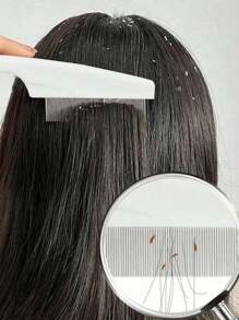 2 piezas/1 pieza (grande o pequeño) Peine fino antifcaspa de dientes extra juntos, limpiador cabelludo, herramienta para eliminar piojos, pasadores para el cabello, accesorios para el cabello, útiles escolares