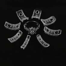 8 piezas Ajustador de anillos invisible y transparente para anillos sueltos, herramienta ajustable que se adapta a cualquier anillo