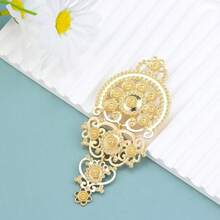 1 pezzo Elegante spilla araba del Sahara per donne mature, fermaglio per sciarpa/foulard, design floreale in metallo traforato, gioiello algerino marocchino per matrimoni e feste