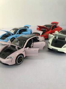 ESCBBXX 1pc Zinc Alloy Die-Cast Exterior Sports Car Model Toy, 6.18"L X 2.44"W X 1.77"H, 1:32 Scale Realistic Miniature, Detailed Interior, Rolling Tires, Openable Doors & Hood, Sound & Light Effect, Suitable As Boys, Children Gift, Collection