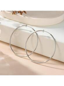 Milacolato Non Pierced Hoop Earrings For Women Clip On Hoop Earrings Silver Gold Rose Gold Spring Hoop Earrings Set Small To Big Hoop Fake Earrings Jewellery 20-60cm - Multicolor - View 10